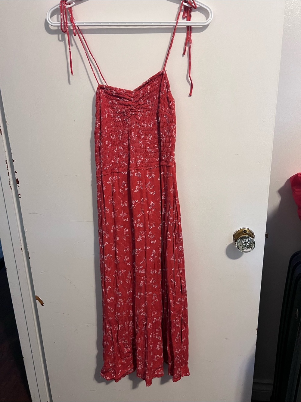 Red Floral Dress with Adjustable Straps